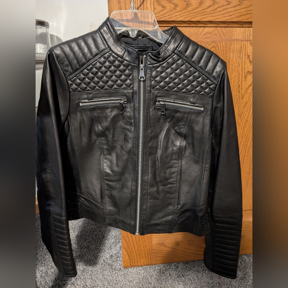 Black Marc New York Andrew Marc leather moto jacket